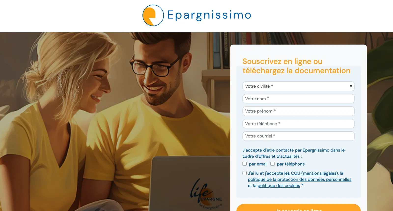 Site d'Epargnissimo, page capturée sur epargnissimo.fr