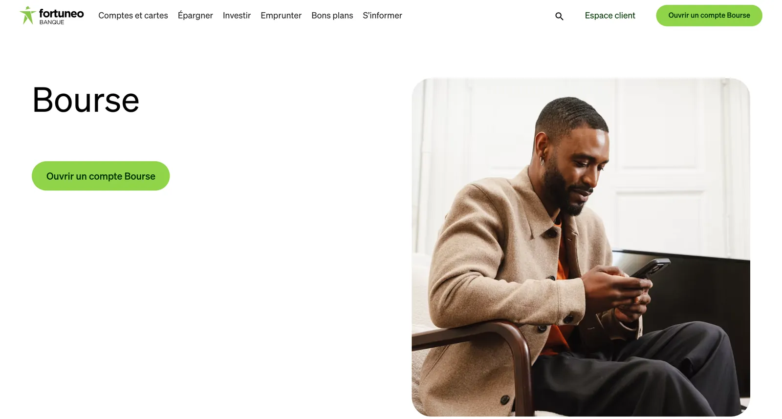 Site de Fortuneo : « Bourse »