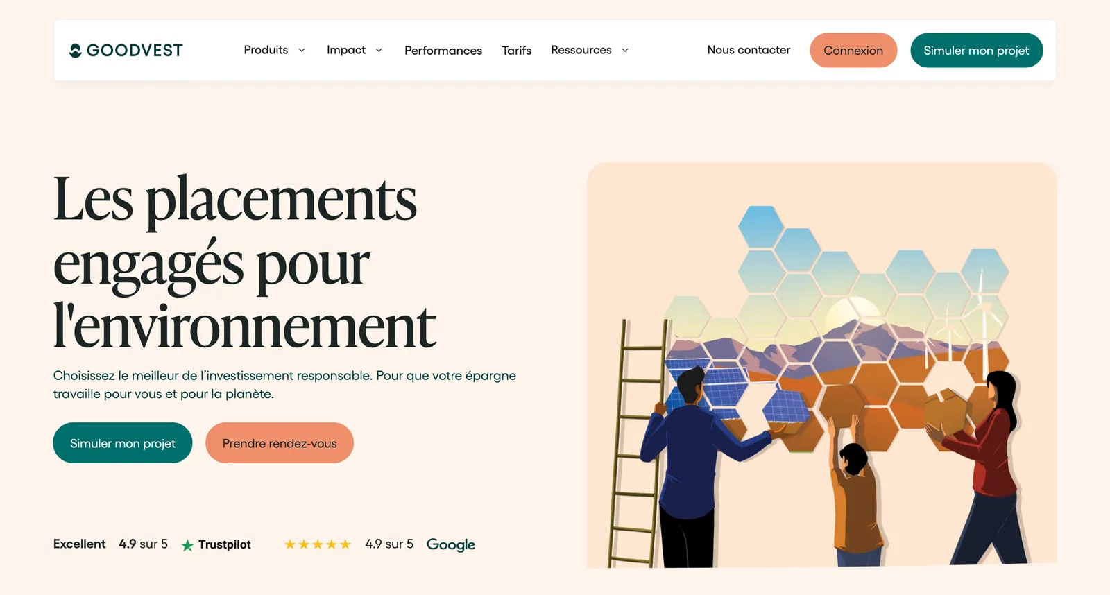 Site de Goodvest : « Les placements engagés pour l'environnement »