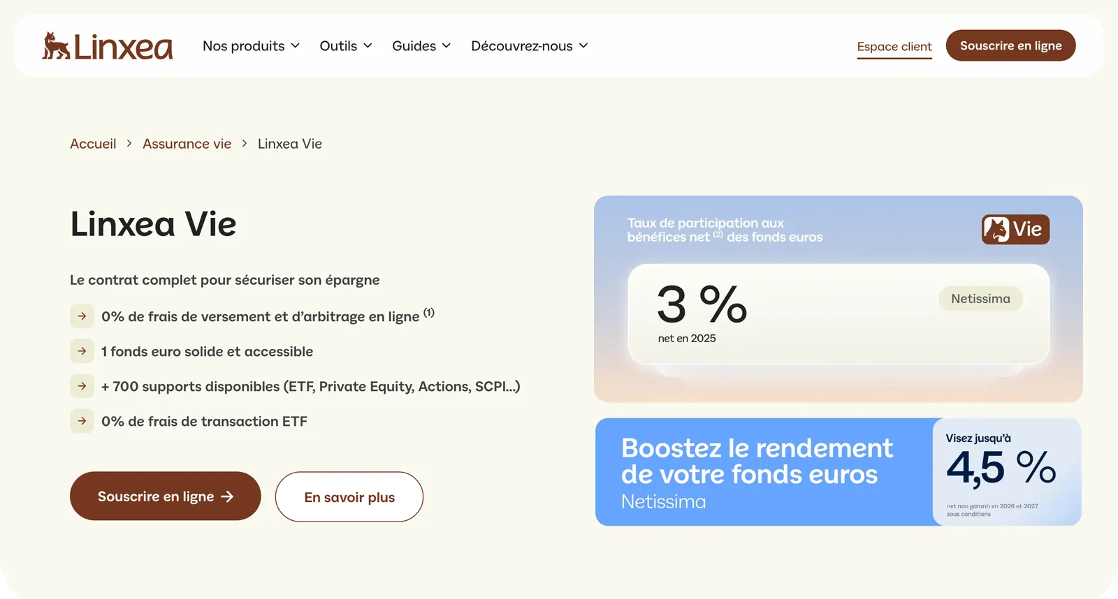 Site de Linxea : « Linxea Vie »