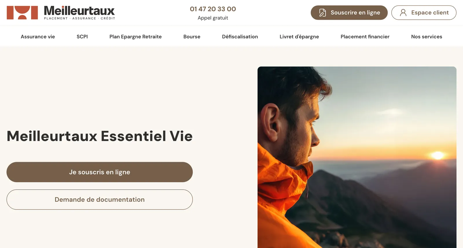 Site de Meilleurtaux Placement : « Meilleurtaux Essentiel Vie »
