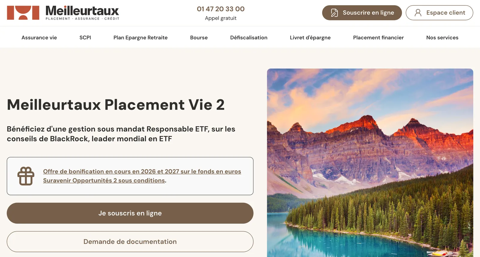 Site de Meilleurtaux Placement : « Meilleurtaux Placement Vie 2 »